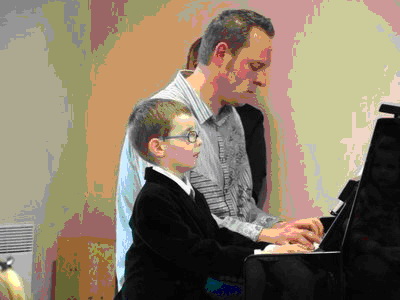 Augustin et son papa, pour un piano  quatre mains.